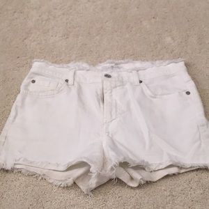White Jean shorts